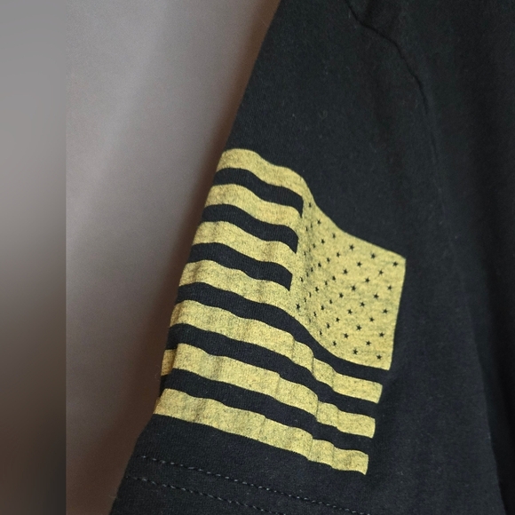 Grunt Style Mens L T Shirt American Flag Skull Military Civil Service Black USA - Picture 2 of 7